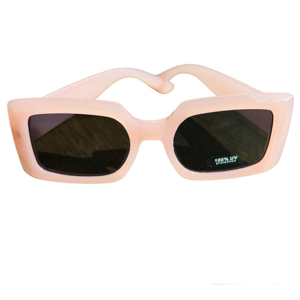Sunglasses  Pink color smooth plain square light tint edc baddie  cottagecore